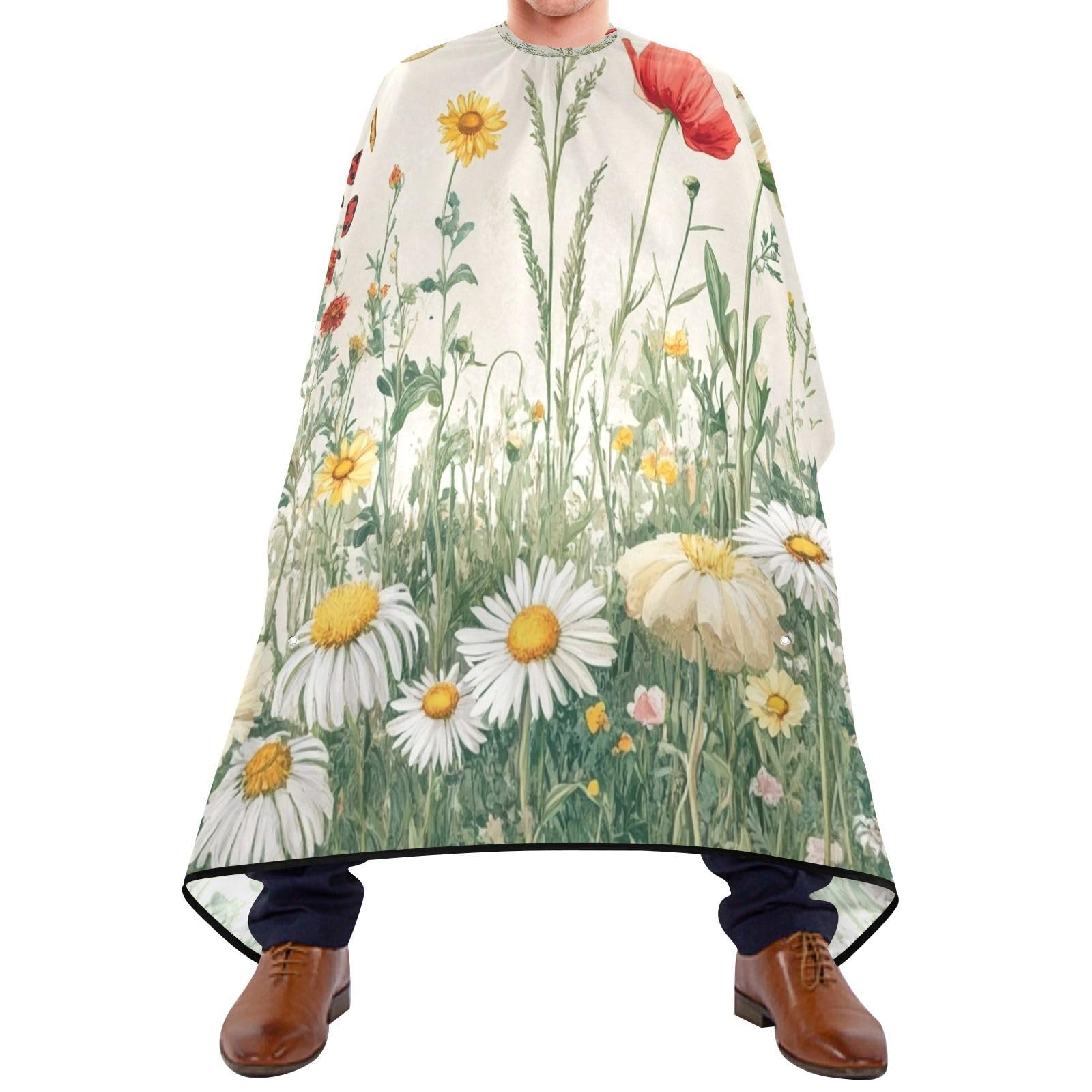 Kigai Hair Cutting Cape for Men & Women Dragonfly Flowers Waterproof Barber Cape Professional Hairdressing Salon Styling Cape with Adjustable Closure Snap