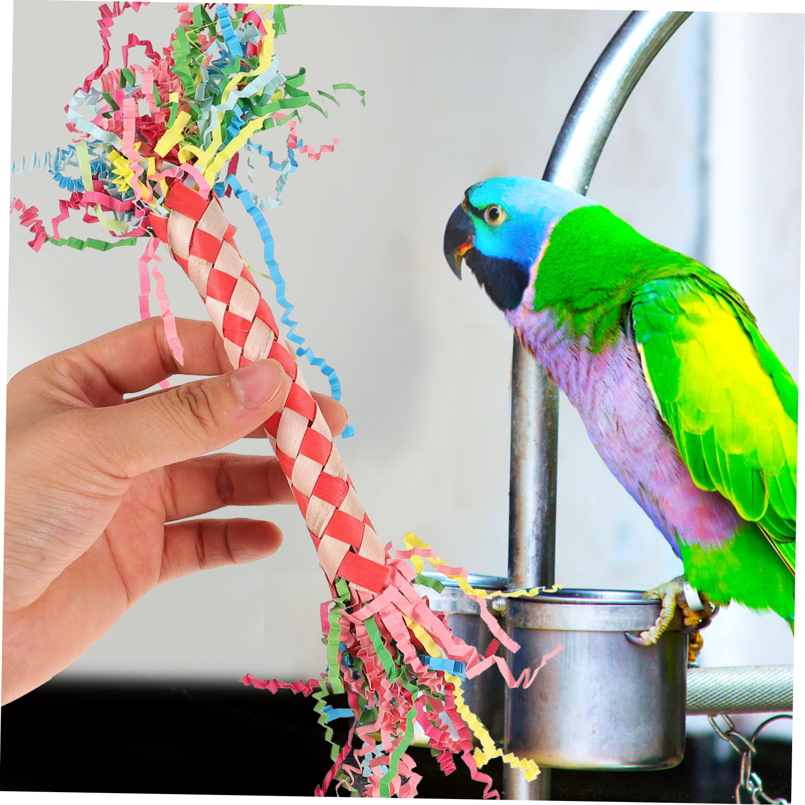 WOONEKY 3pièces Jouet à Mâcher pour Perroquet De Tissé Accessoire Ludique pour Oiseaux pour Jeux Décoration Intérieur