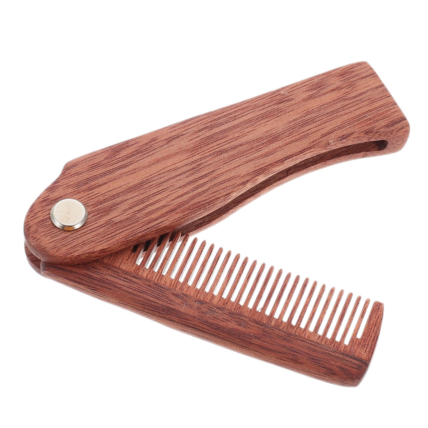 Outanaya Portable Wooden Beard Comb Folding Pocket Hair Comb for and Beard Grooming Texture Practical Design for Go Use for Men