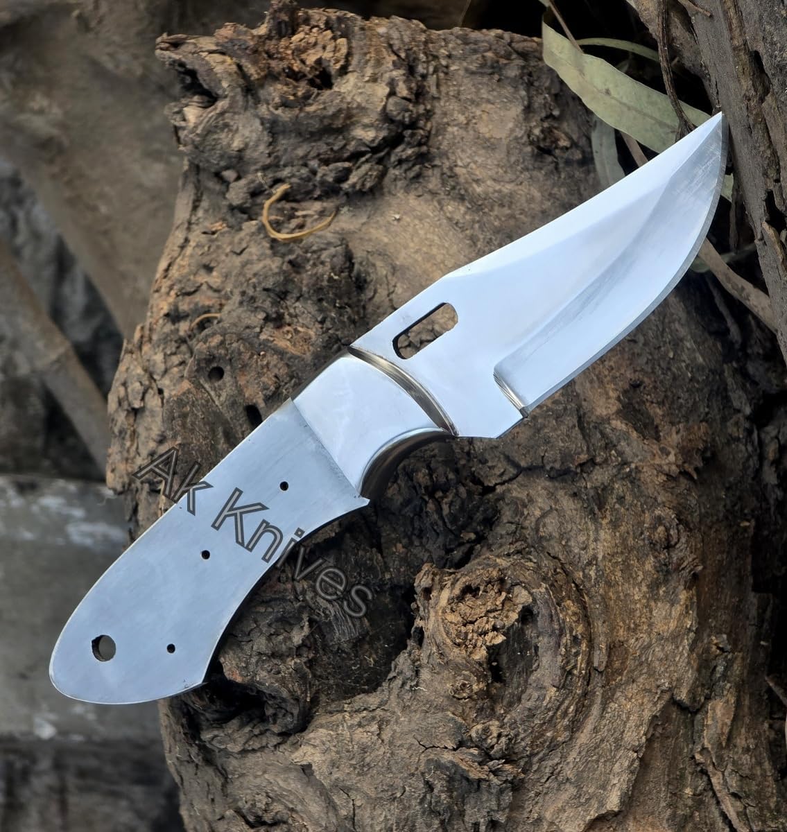 1095 Carbon Steel Blank Blade for Knife Making, Diy 9 In Full Tang Skinning Hunting Knife Blank,