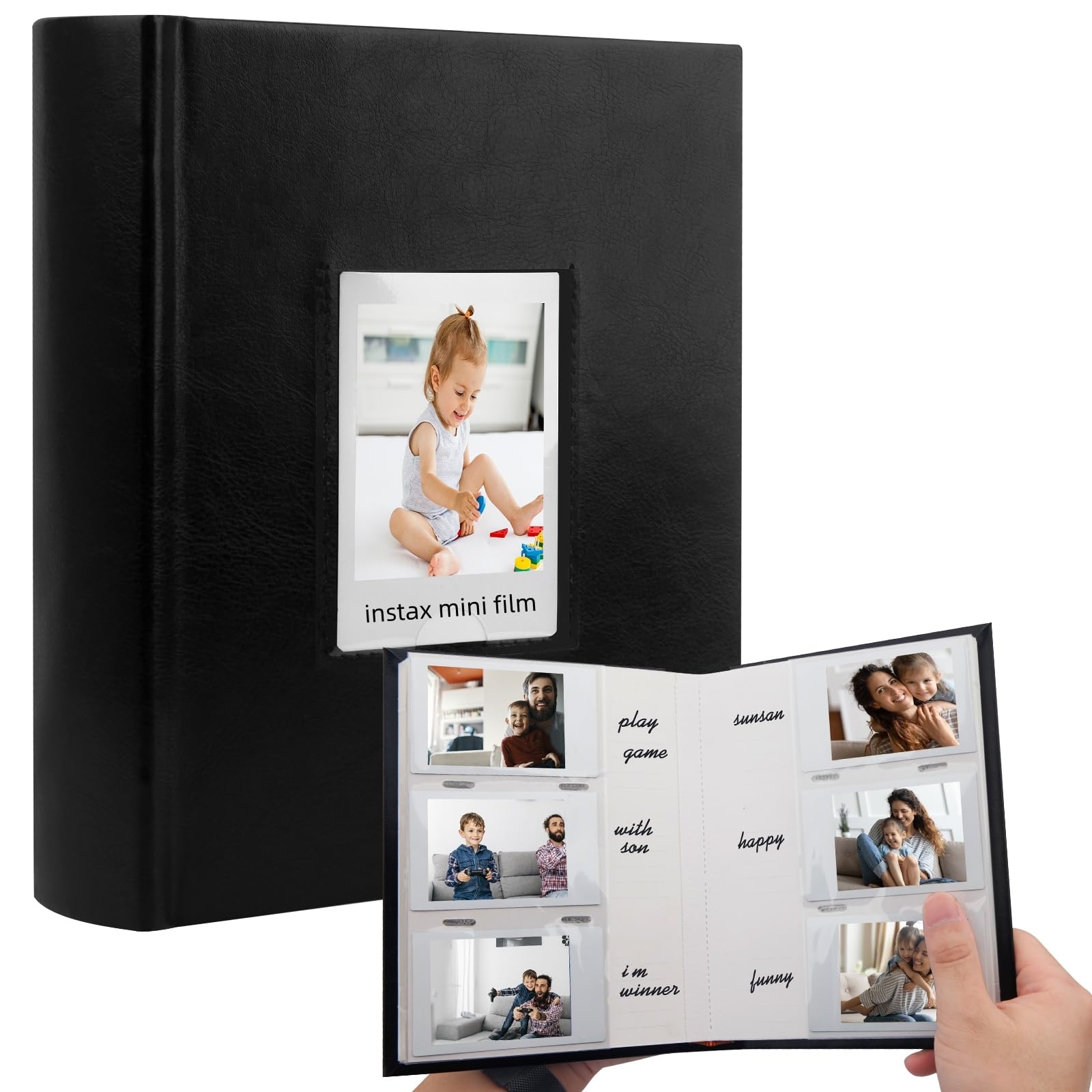 Mini album fotografico con 256 tasche per foto Polaroid, adatto per Fujifilm Instax Mini 11 9 90 8+ 8 7S 50S 40 26 25 EVO LiPlay Instant Camera/Link SP-1 Stampante (Giallo