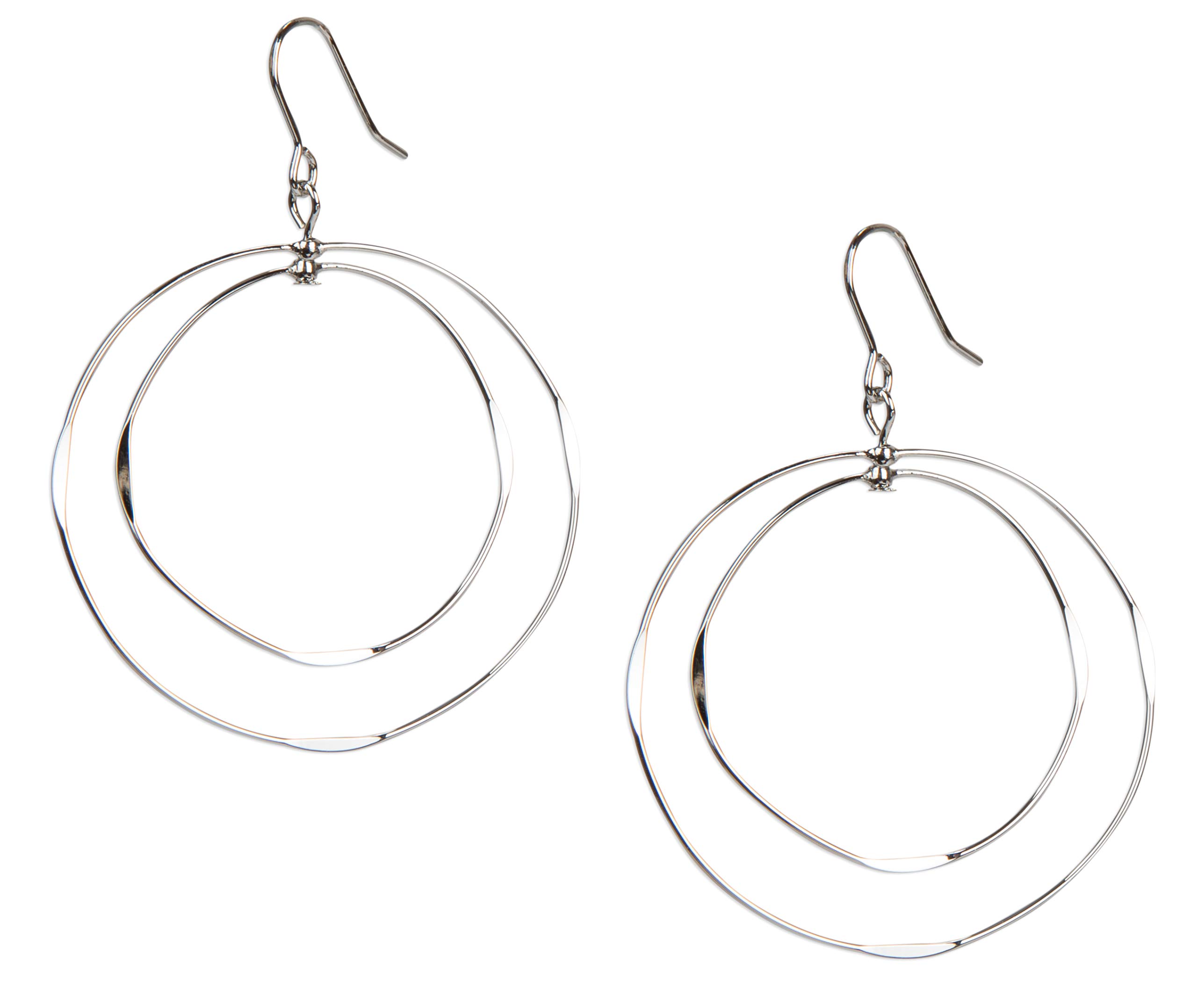 SPUNKYsoulThin Double Hoop Light Weight Loop Earrings in Gold and Silver for Women