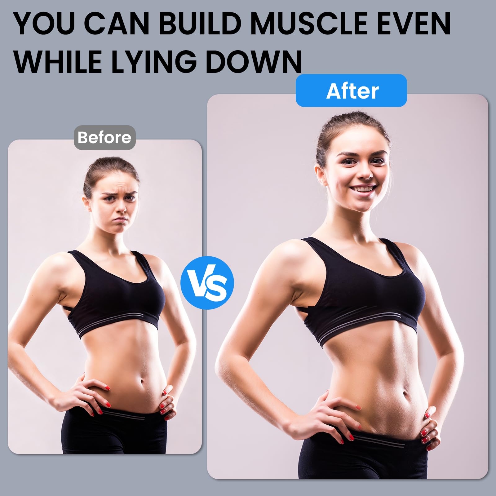 Abdominales Electroestimulacion, 10 Modos Y 30 Intensidades EMS Electroestimulador Abdominal, Electroestimulador Muscular con Indicador del Consumo De CaloríAs, Electroestimulador Recargable