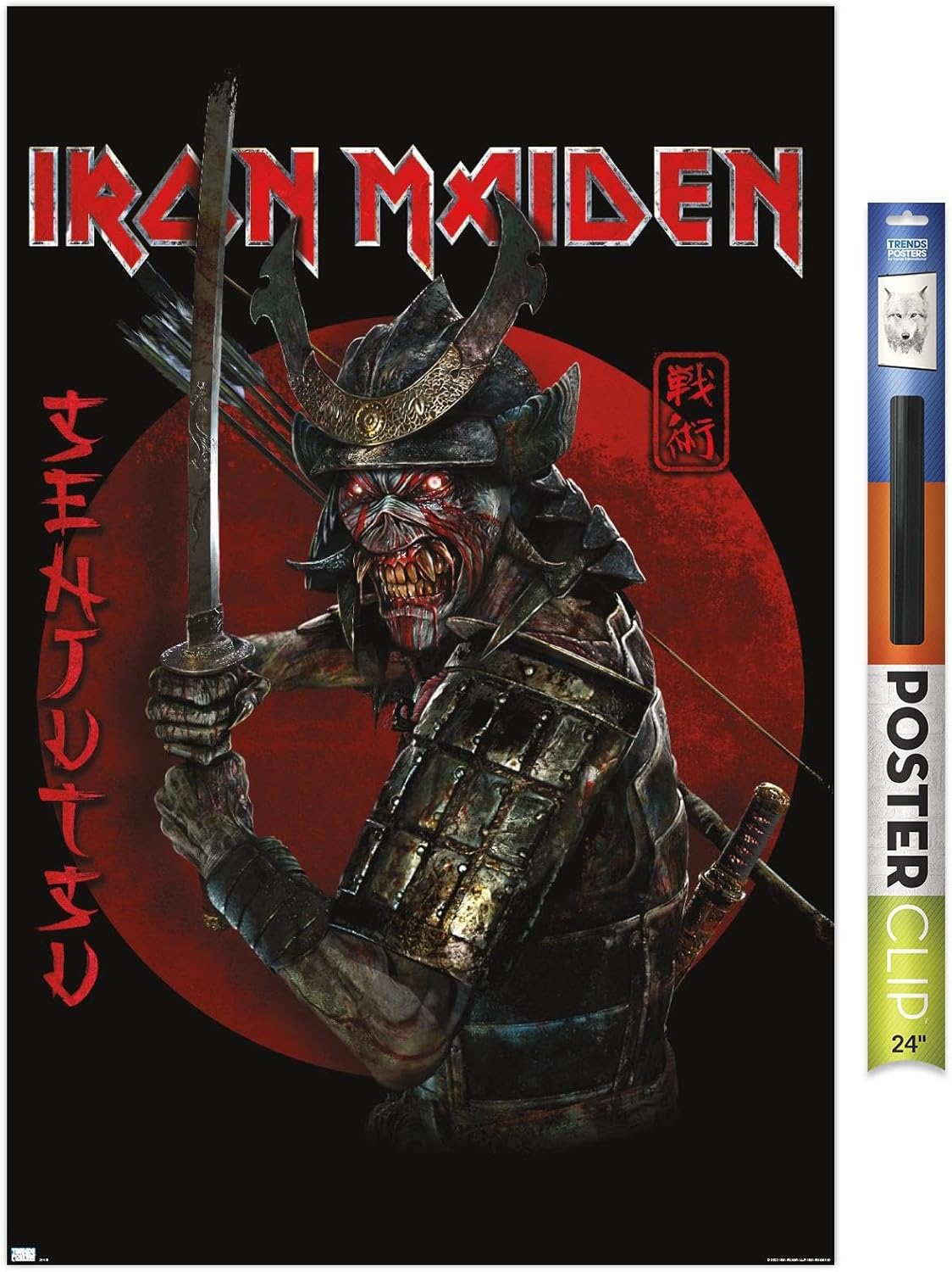 Iron Maiden - Senjutsu Cover Wall Poster, 34L" x 22.4W", Premium Poster & Clip Bundle