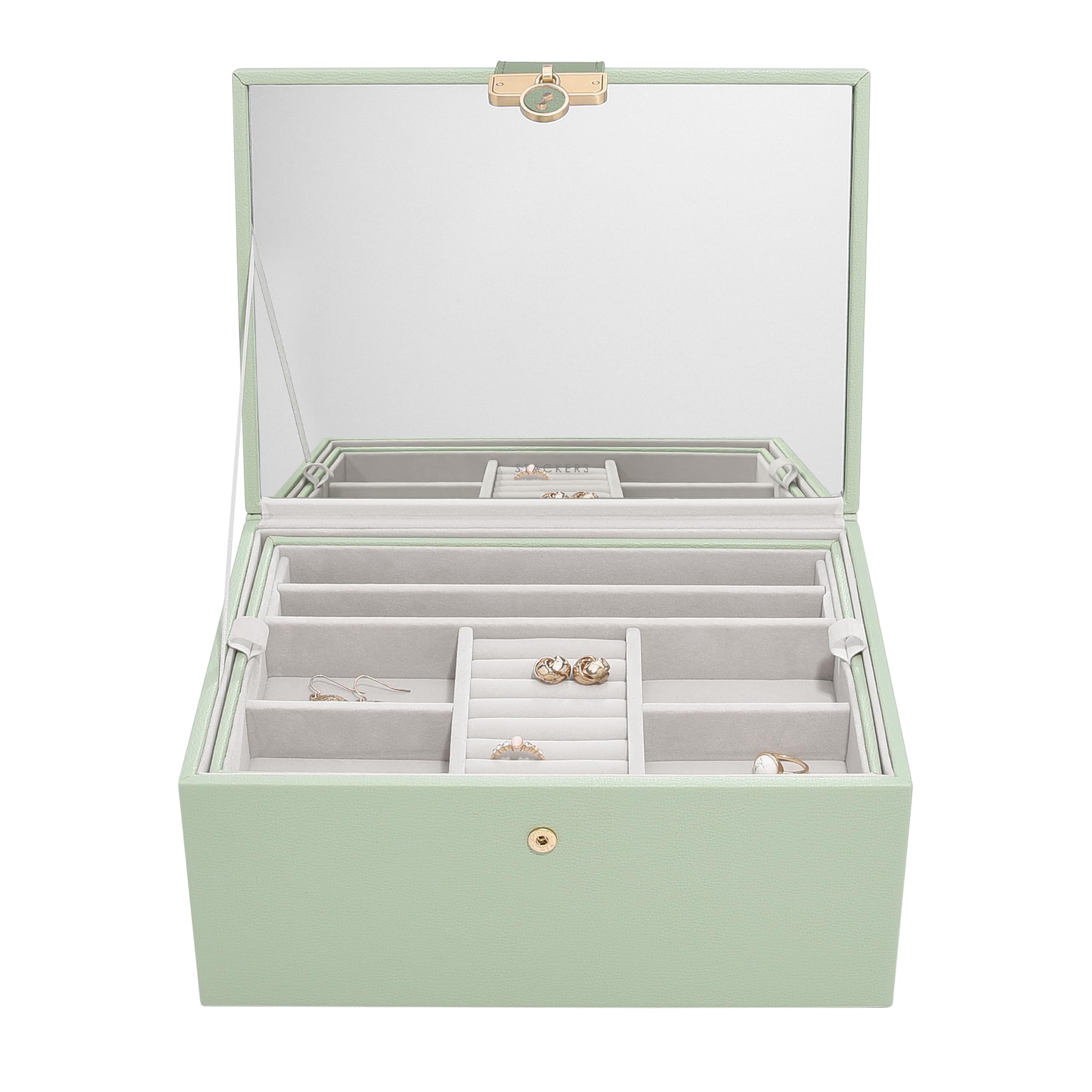 Stackers Sage Green Luxury Classic Jewellery Box