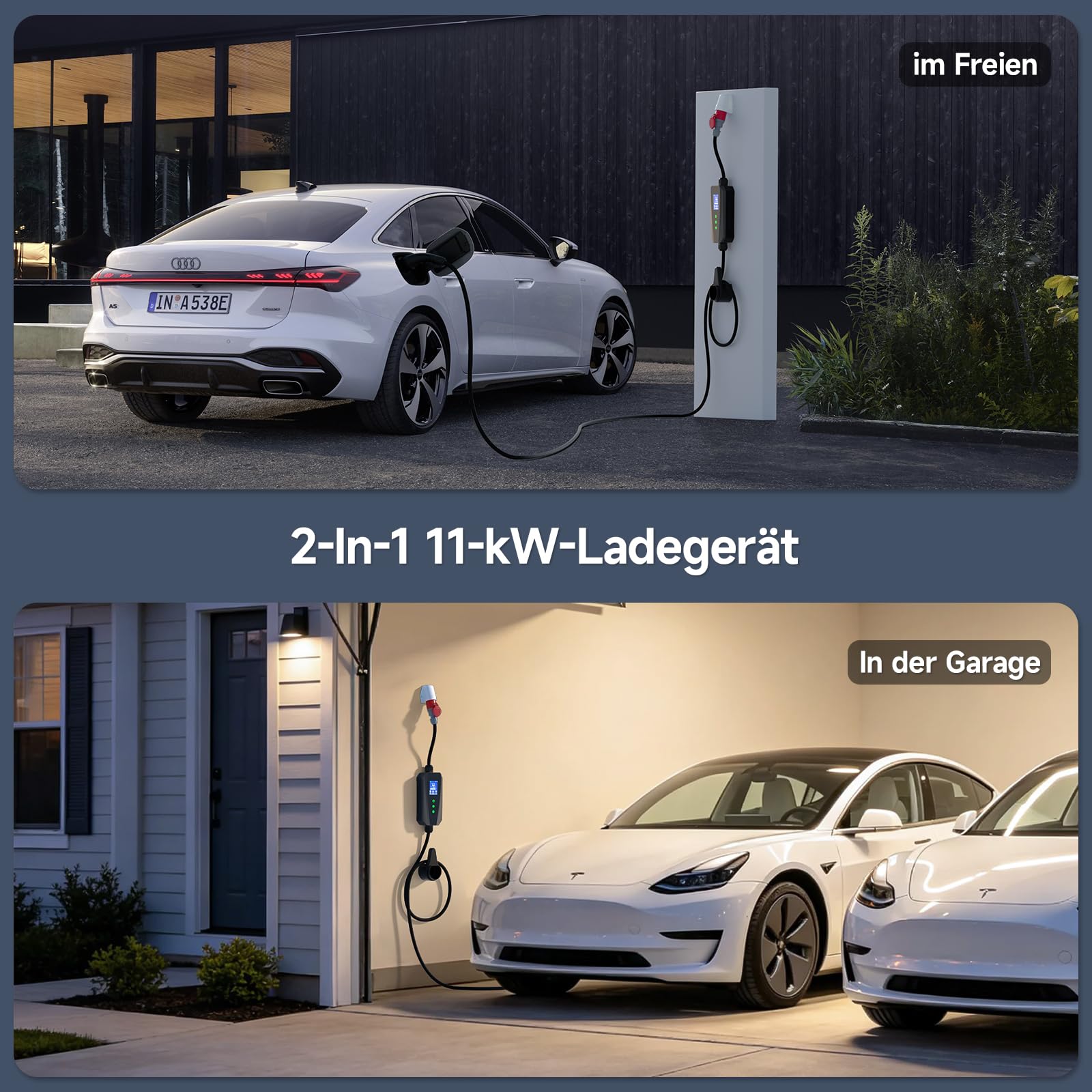 Wallbox 11kw trifase 16a 7m, Cavo Ricarica Auto Elettrica Tipo 2