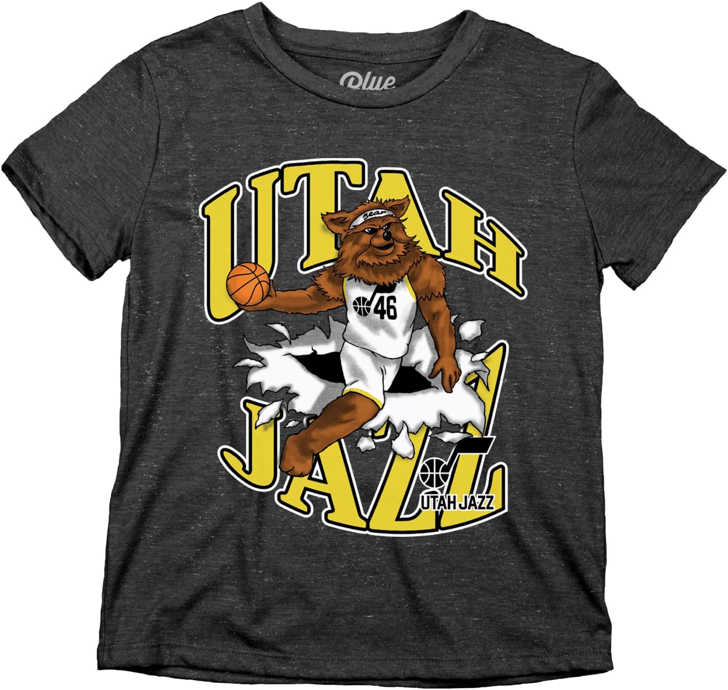 Blue 84 NBA Unisex Kids NBA Officially Licensed Youth Tri-Blend T-Shirt Slam Mascot Black - Image 3