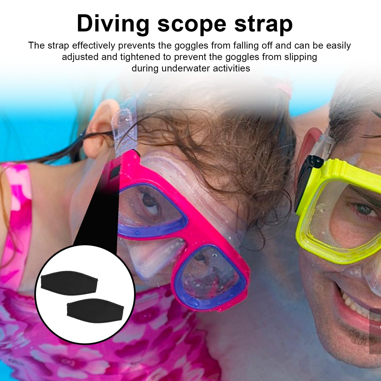 0XBIT 2 Pezzi Cinturino per Maschera per Occhiali da sub, Cinghia per Occhiali da Immersione, Cinghie Della Maschera del Neoprene, Adatto per Occhiali da sub e Maschere da sub