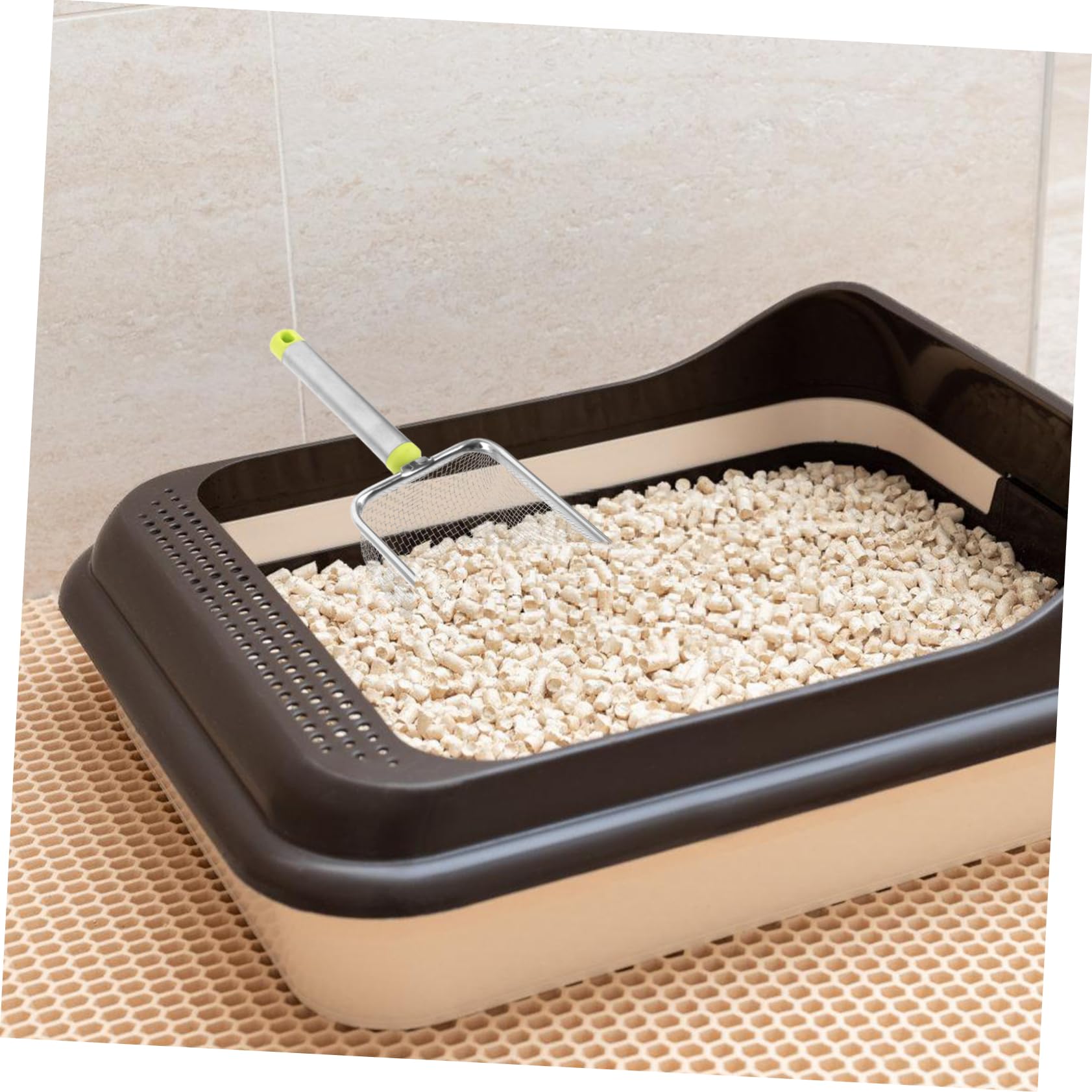 BESPORTBLE 4pezzi Raschiatore per Lettiera Acciaio Inox con Rete Fine per Pulizia Lettiere e Angoli Accessorio per Gatti e Rettili