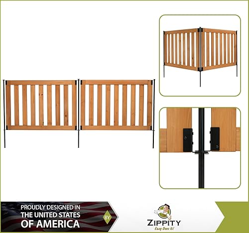 Vista 11 de Zippity Outdoor Products ZP19001 Madison - Valla de vinilo con estaca, no requiere excavación, color blanco 30 x 56.5 pulgadas (1 caja, 2 paneles)