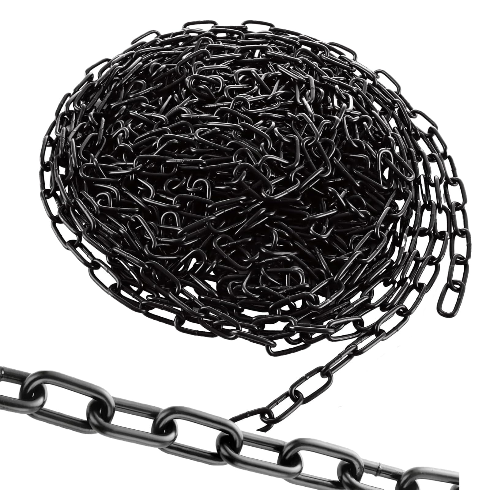 Cadena Negra de 10m 3mm, Cadena de Seguridad para Colgar de Cercas, Cadena para Columpios, Cadena para Sillas Colgantes, Cadena para Lámparas, Cadena para Perros, Cadena Articulable, Cadena para Secar