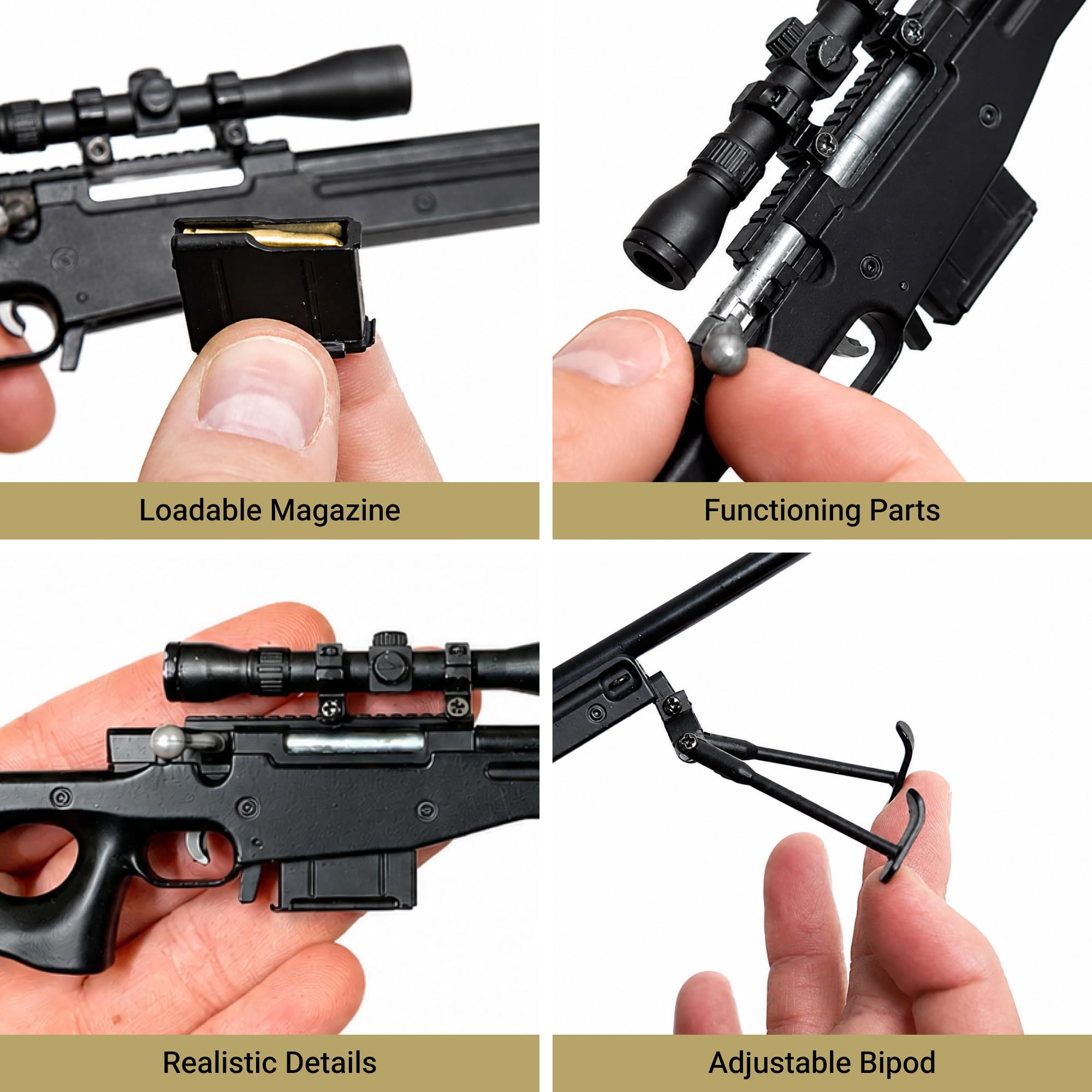 Amazon.co.jp: GOAT GUNS ミニチュアスナイパー | 1:4スケール ダイ