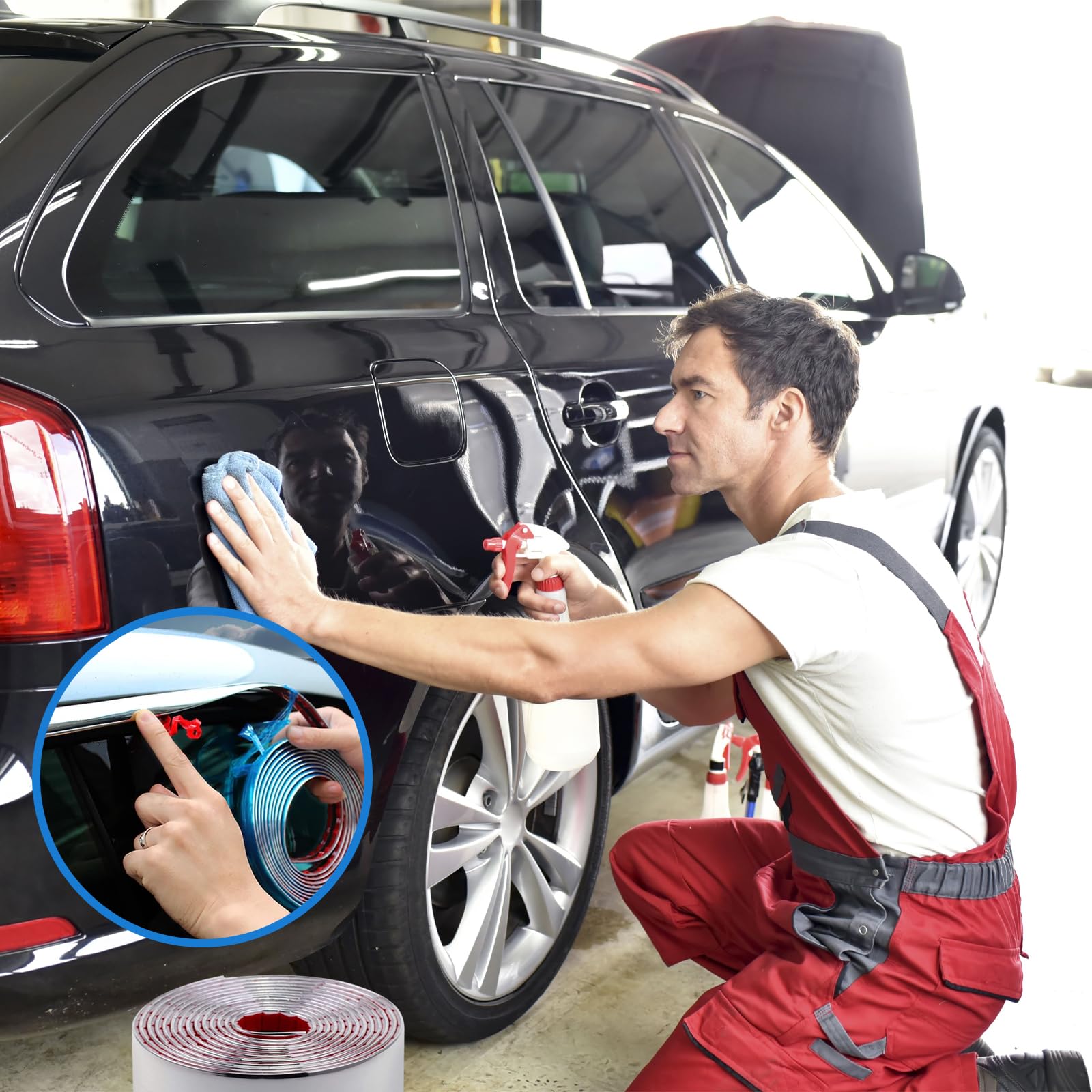 Profili Decorativi Cromati Autoadesivi Flessibili 30mm x 6m per Finestre Veicoli Protezione Carrozzeria Paraurti