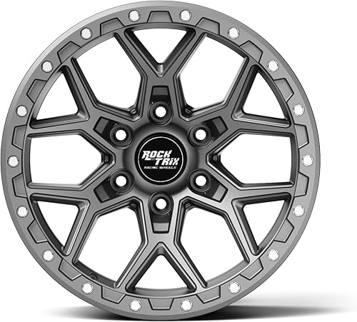 Miniatura 6 de RockTrix RT107 - Rueda de 17 pulgadas compatible con Ford F150 2009-2024, llantas Bronco Raptor 2022+, patrón de pernos de 6 x 135, desplazamiento