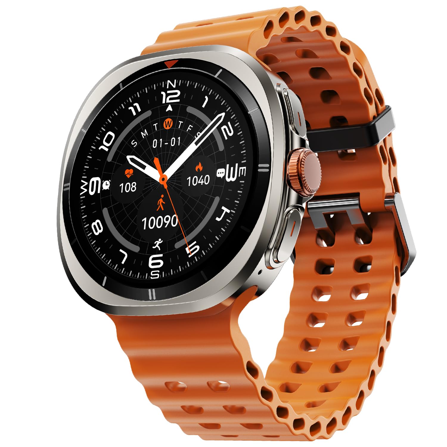Fire-Boltt Axiom Smart Watch – 1.43" AMOLED Display, Health & Fitness Tracking, Always-On Screen, Wireless Charging, Rotating Crown, Bluetooth Calling, Metal Case Smart Watch for Man & Woman- Orange-image-20