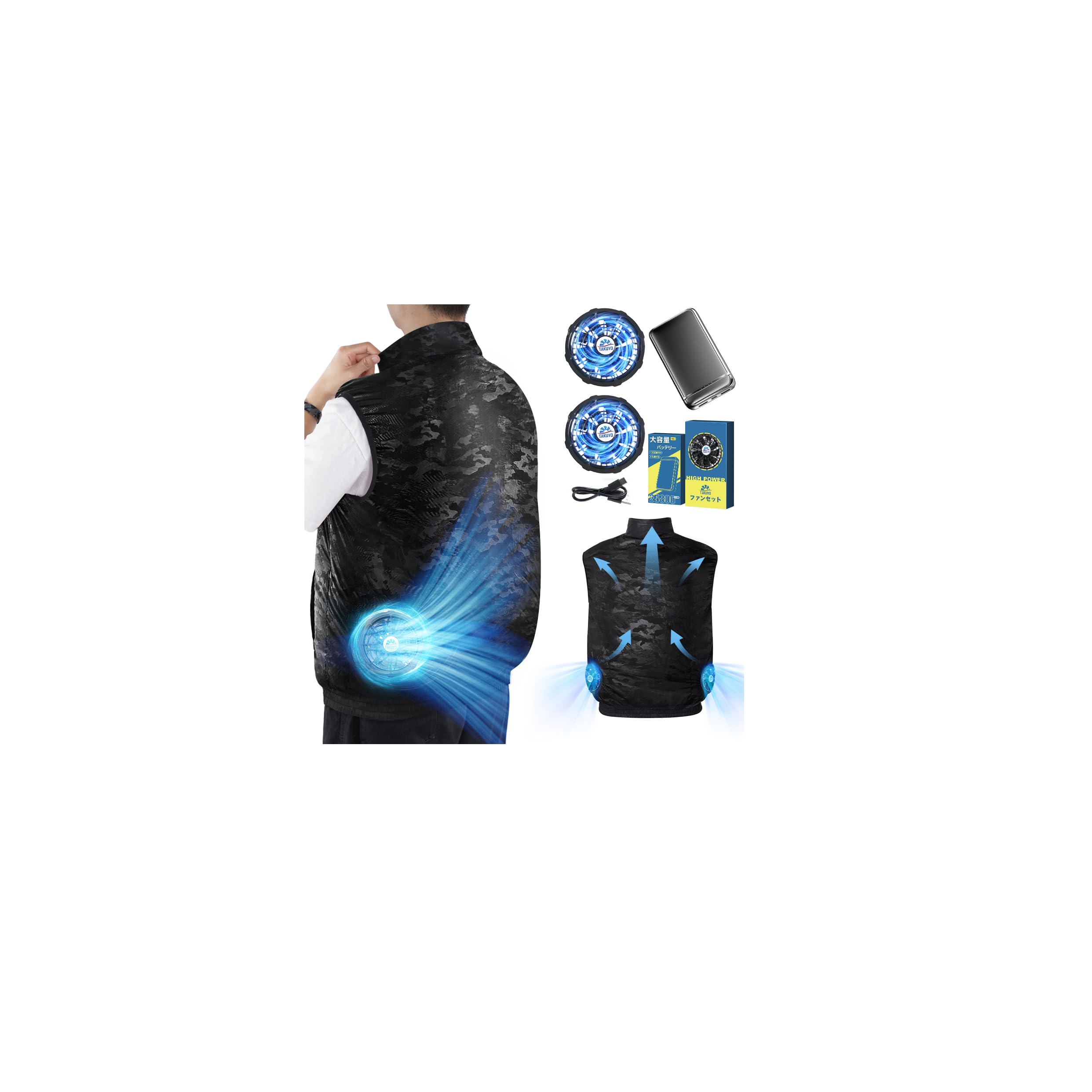 空調作業服 ベスト ファン付きベスト 暴風ファン & 強化9枚羽根パワフル送風 Amazon.co.jp: [Nowala] 空調作業服 ベスト 【2025暴風ファン