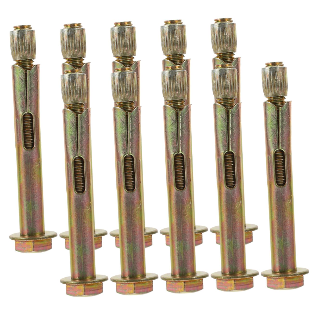 10-Piece M8 x 80mm Carbon Steel Concrete Knurled Expansion Anchor Kit for Professional Use Sturdy and Reliable for Solid Concrete Applications