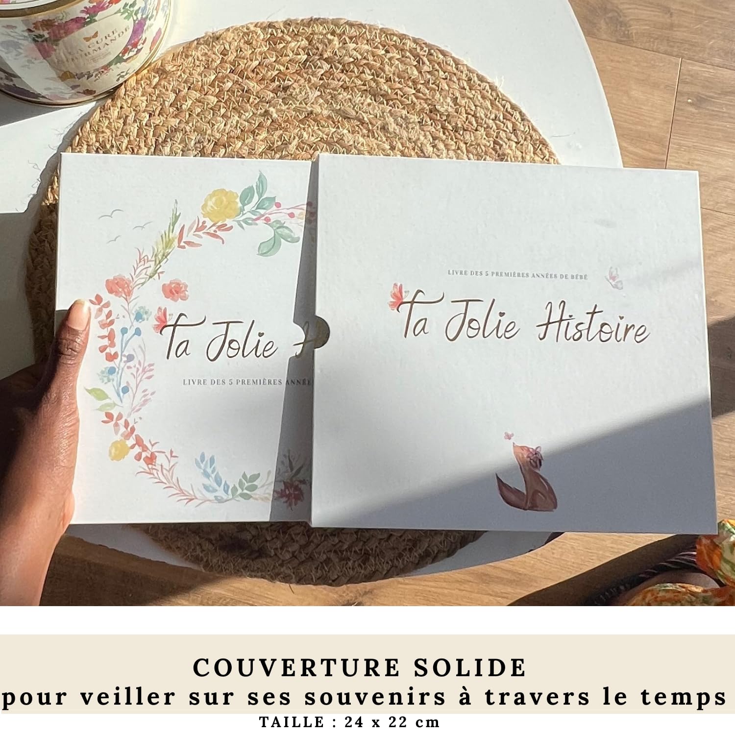 Livre de naissance bébé - Album de 150 Pages pour coller vos Photos et Ecrire tous les souvenirs des 5 premières années - Cadeau de naissance fille ou garçon idéal - Journal de future maman