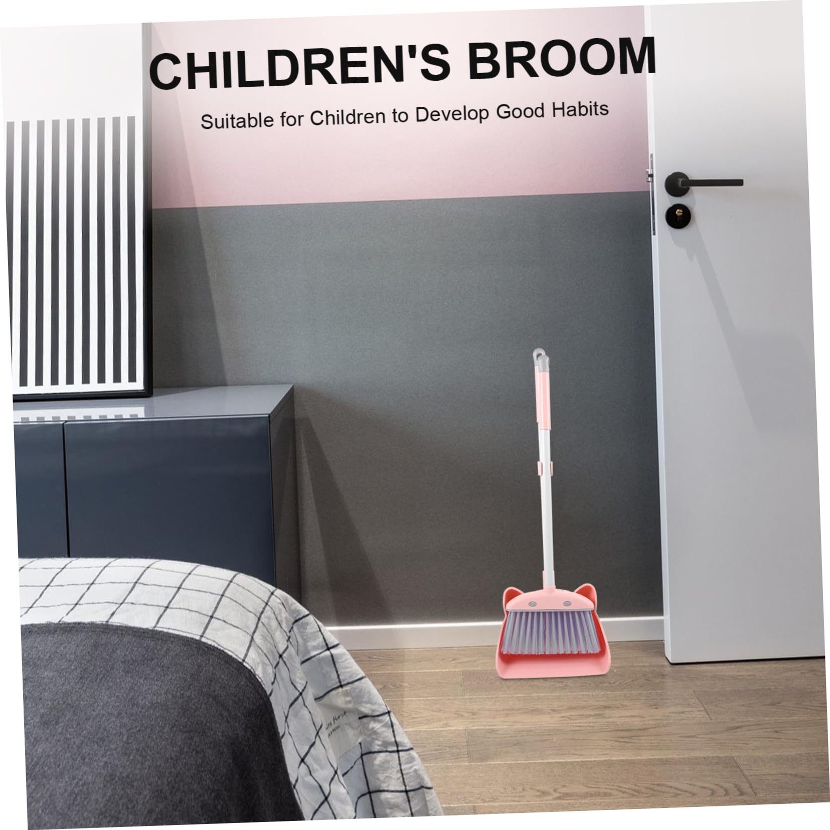 IWOWHERO 1 Set Children's Broom and Dustpan Whisk Brooms Suits Suit Suits for Tools for Plastic Broom Cleaning Tool Kitchen Housekeeping Helper Small Dustpan Pp