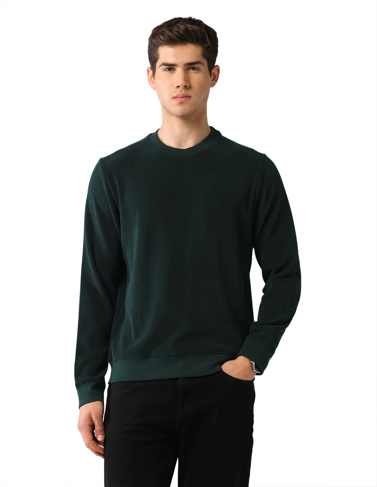 Textured Regular Fit Sweatshirt-image-15