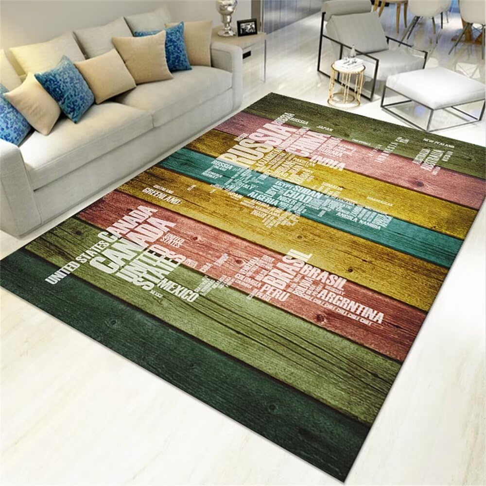 Tapis de chambre lavable et robuste avec envers protecteur pour sols délicats