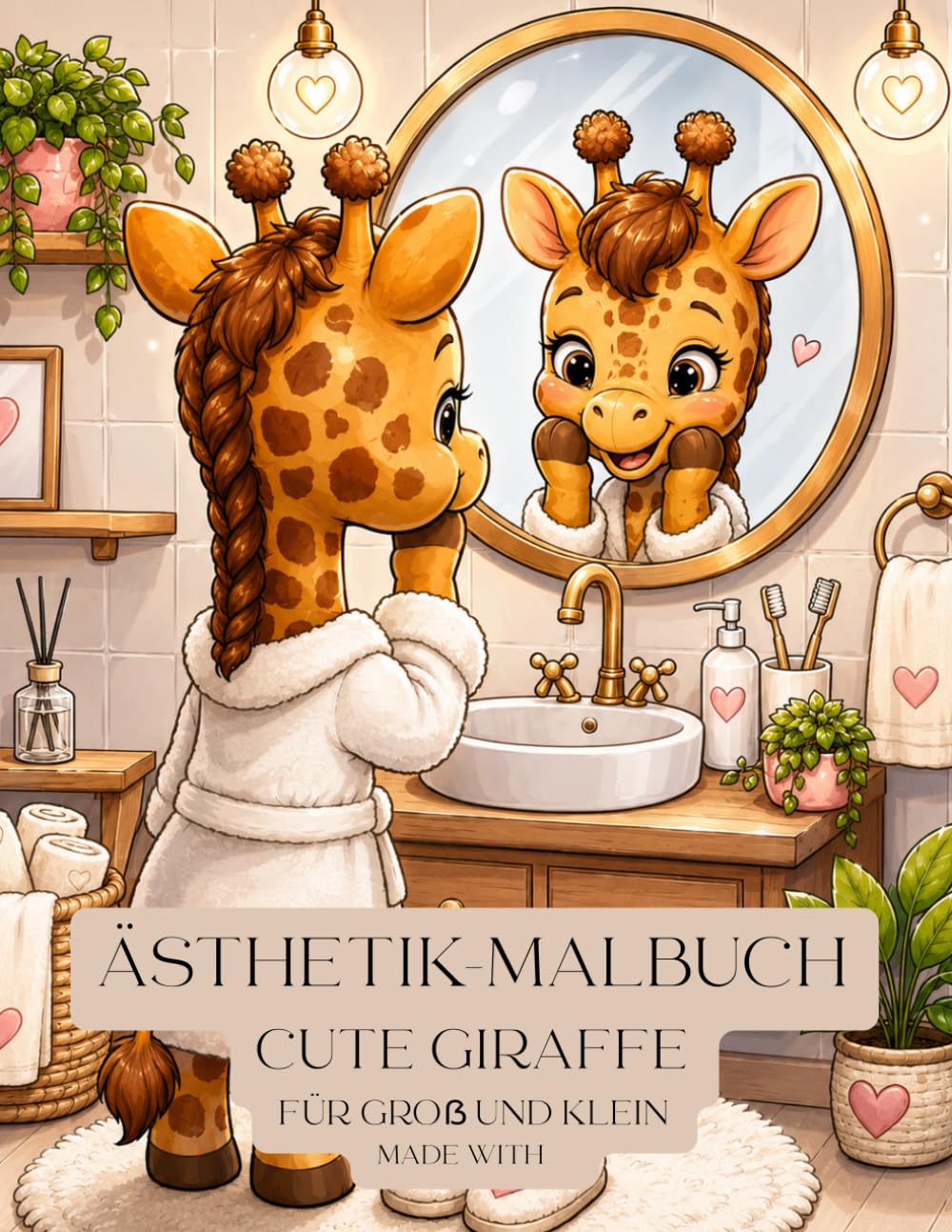 Ästhetik-Malbuch Cute Giraffe Für Groß und Klein