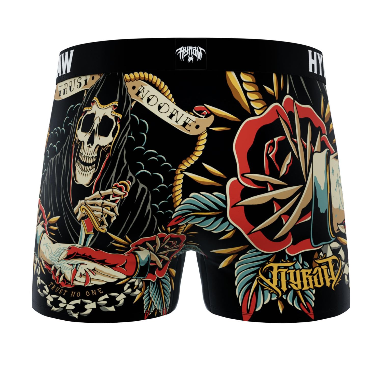 FREEGUN Boxer Homme Hyraw, Caleçon Homme Pirates Skull, Original et Confortable (Lot de 4)