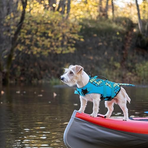 Miniatura 7 de Queenmore - Chaleco salvavidas de sirena para perros, chaleco salvavidas ligero para nadar, con alta flotabilidad, para perros pequeños, medianos y