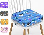 Siège de booster pour la table à manger, KIDUN Coussin d'ajustement de chaise à manger portable, lavable Chaise de booster réglable augmenter le coussin pour les enfants avec boucles de sécurité et non-dérapant - Bleu