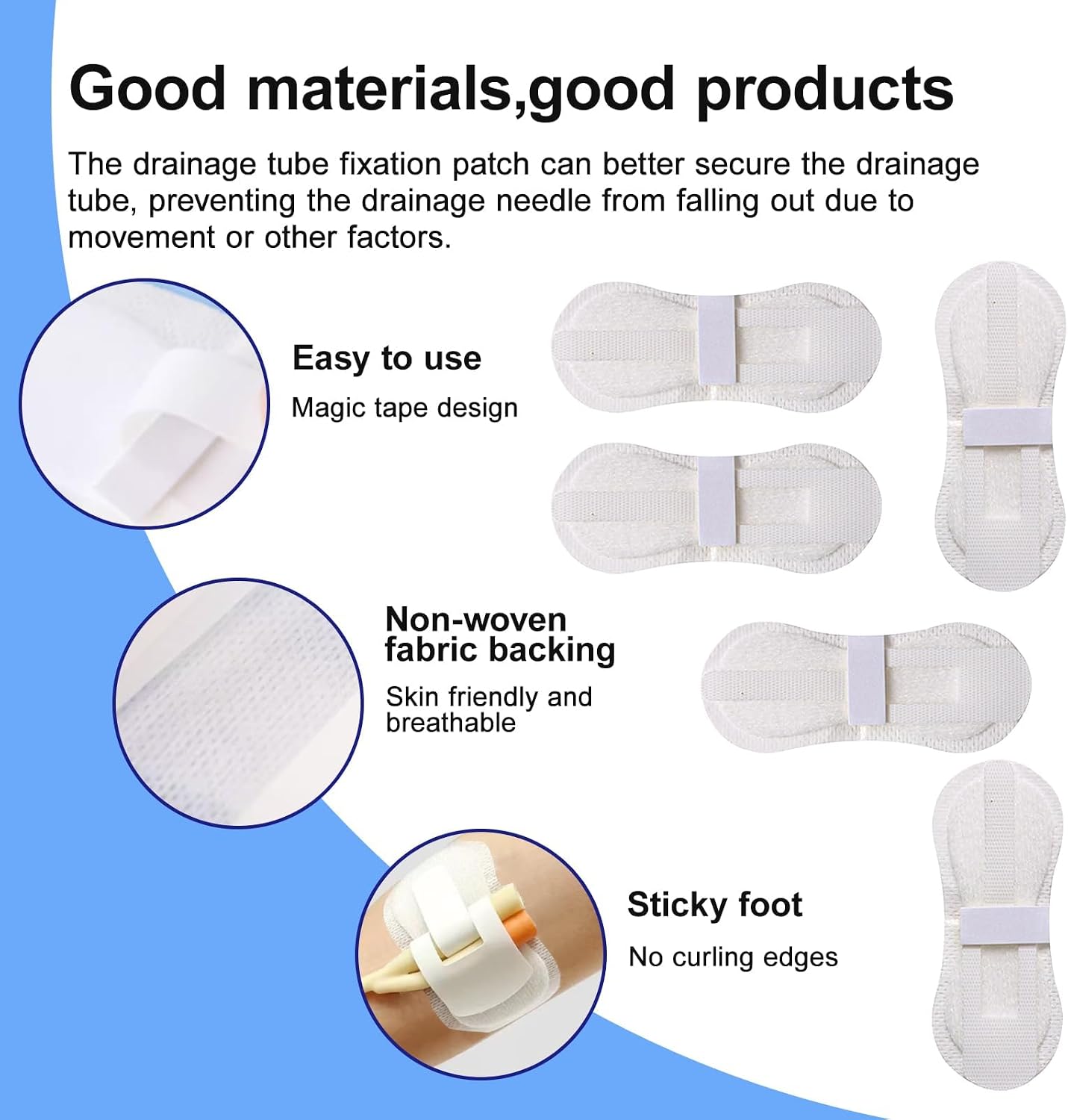 10 Pcs Catheter Stabilization Device,Statlock Foley Catheter Stabilization Device,Foley Catheter Stabilization Device,Feeding Tube Holder,Self Adhesive Catheter Holder Patch Dressing