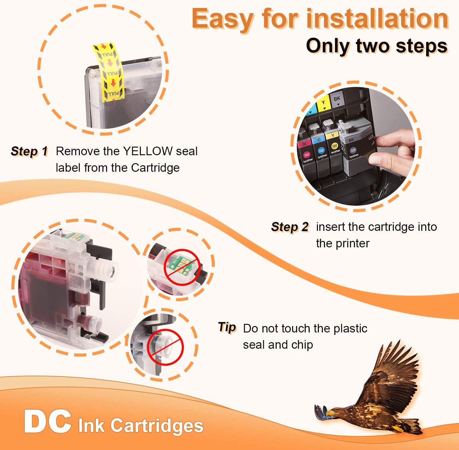D&C Compatible Ink Cartridge for Brother LC123 LC123XL for Brother DCP-J132W DCP-J152W DCP-J172W MFC-J6520DW MFC-J6720DW MFC-J6920DW MFC-J4510DW MFC-J470DW DCP-J4110DW DCP-J552DW (10 Pack) - Image 5