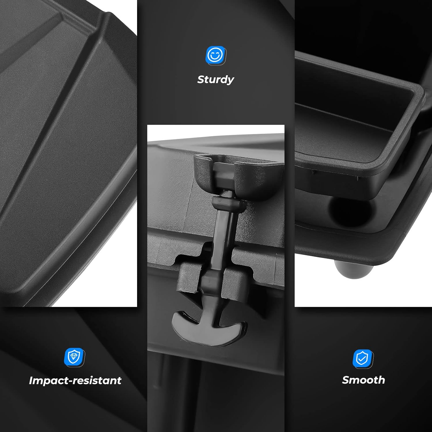 KEMIMOTO 21L/5.5Gal UTV Bed Storage Box w/Top Tool Tray Compatible with Polaris Ranger 1000 900 570 500/ Ranger XP/General 1000 2013-2026 Rear Cargo Box