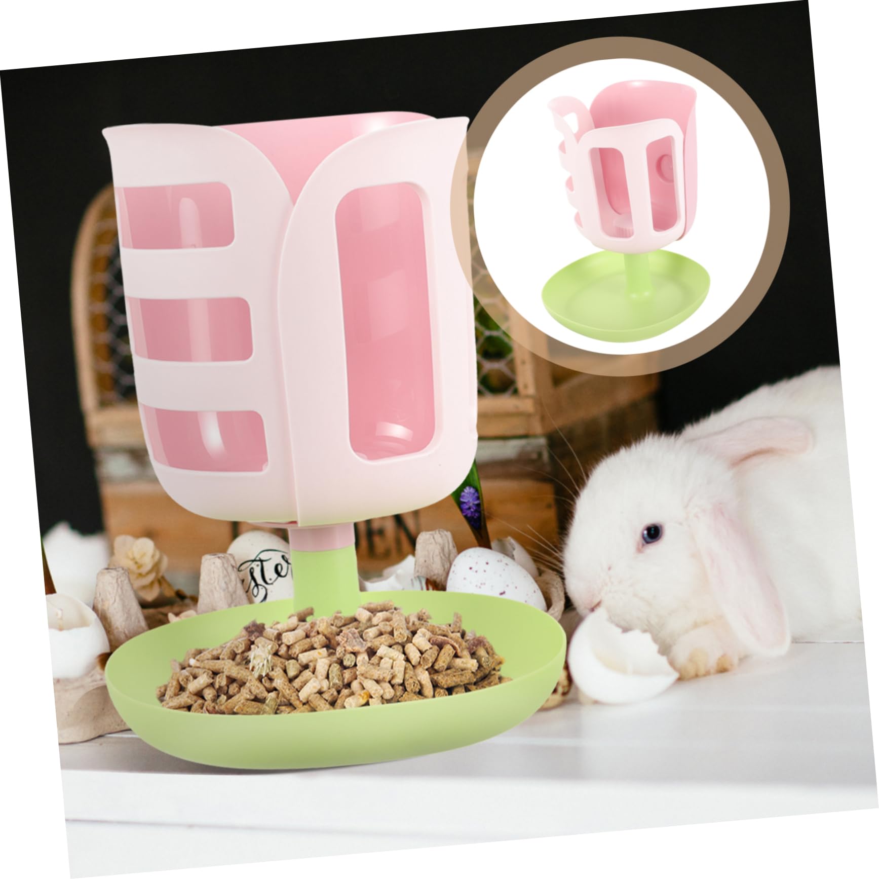 Happyyami Porteur De Foin Forme De Tulipe pour Lapins Distributeur De Nourriture pour Petits Animaux Anti-gaspillage pour Cochons Et Chinchillas