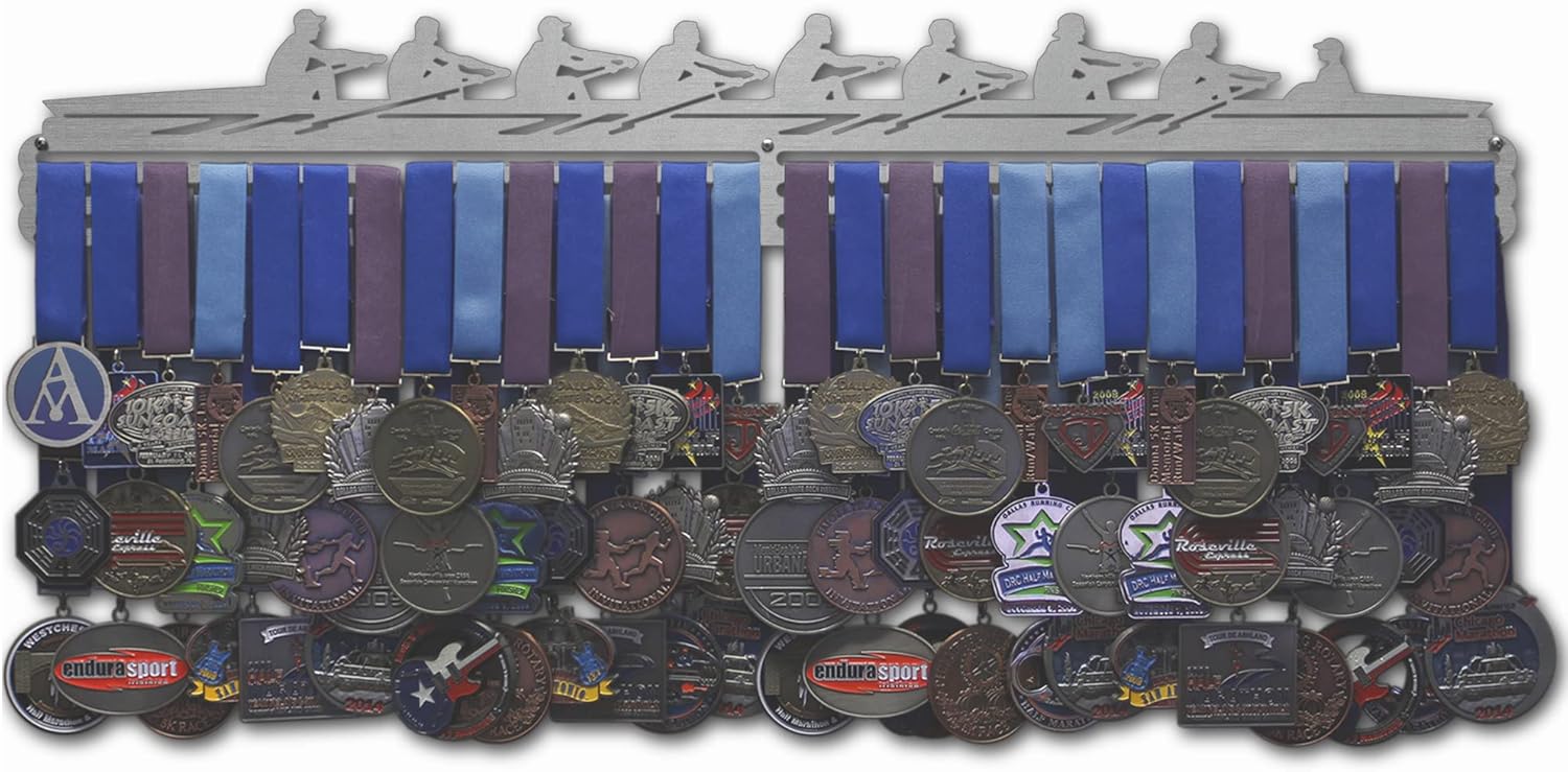 Allied Medal Hangers - Rowing Scene - Male and Female Figures - Medal Hanger Holder Display Rack