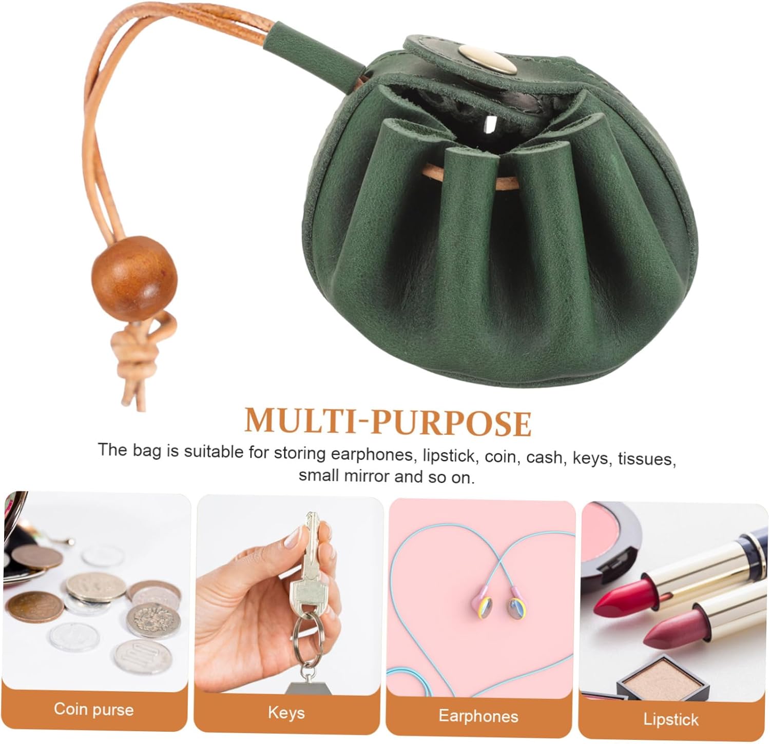 BESTonZON 4pcs Portable Drawstring Dice Bag Practical Dice Organizer for Games Jewelry Storage Lightweight Pouch Dark Green for Travel and Small Item Storage