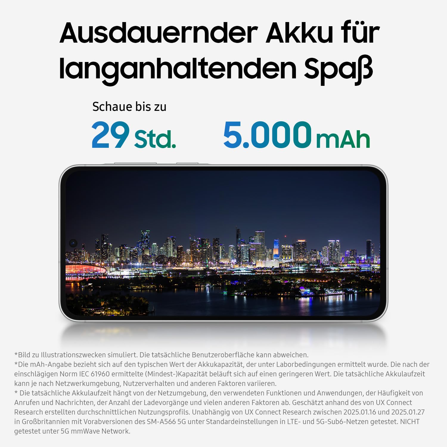 Samsung Galaxy A56 5G AI Smartphone ohne Vertrag, Simlockfreies AI Handy mit Android, 8 GB RAM, 128 GB Speicher, 50-MP-Kamera, Awesome Graphite, 2,5 Jahre Herstellergarantie [Exklusiv auf Amazon]