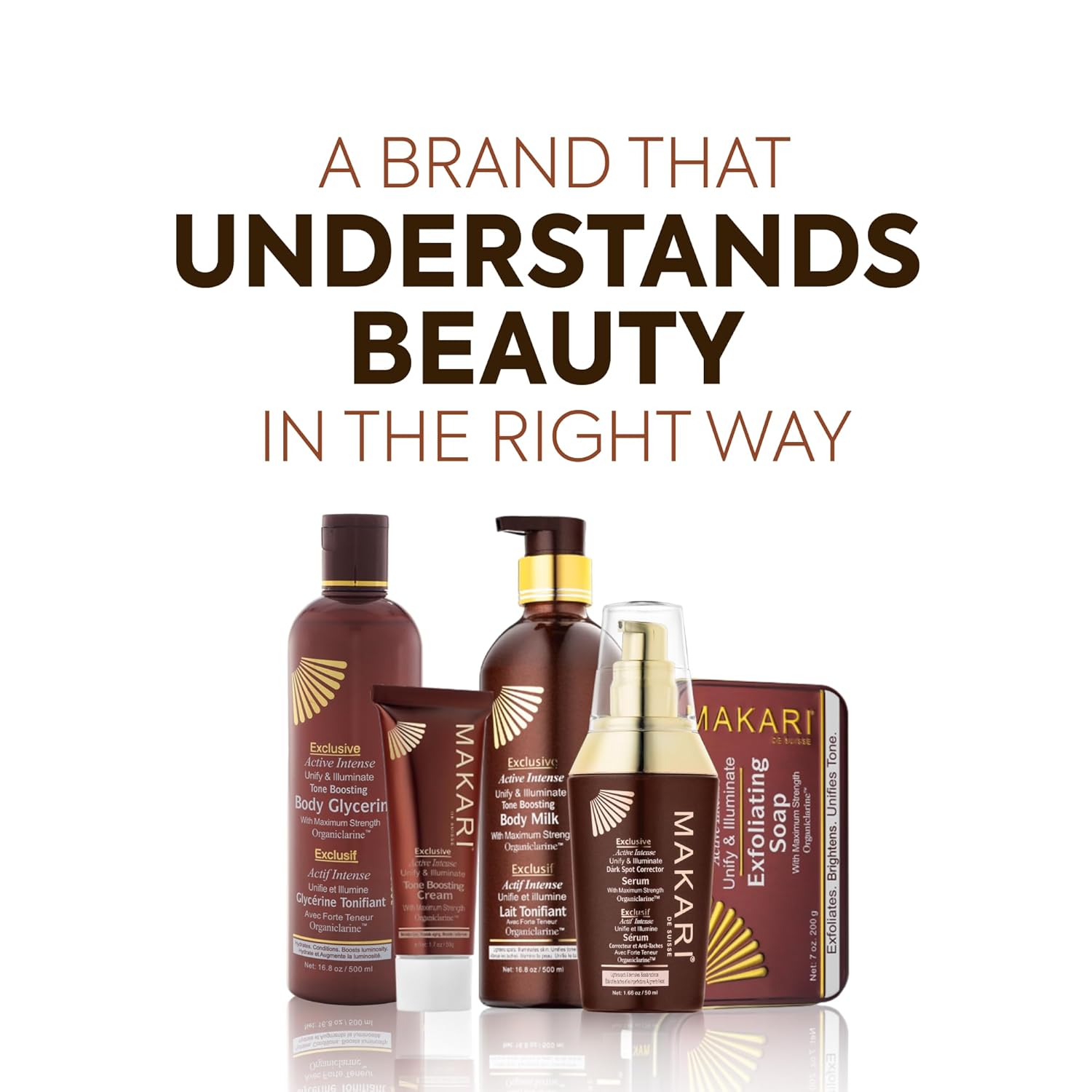 MAKARI Exclusive Skin Care 2-Piece Gift Set | Self-Care Kit with Body Milk Lotion with Organiclarine & Exfoliating Soap | Beauty Gift Set for Women with Free Makeup Bag - Image 9