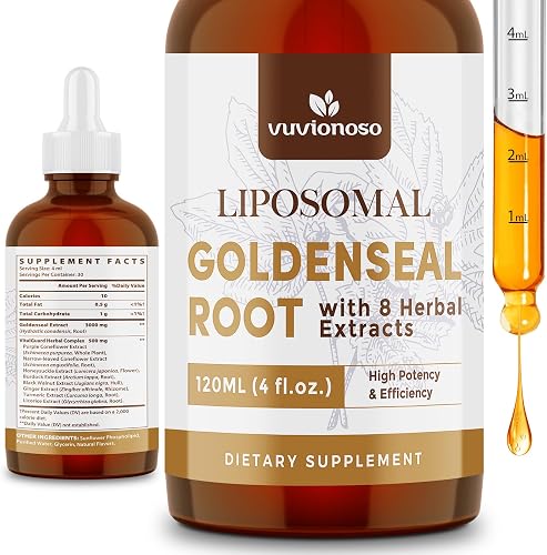 Vuvlonoso Goldenseal Tincture with Echinacea Herbal Blend, 120 mL (4 fl oz)