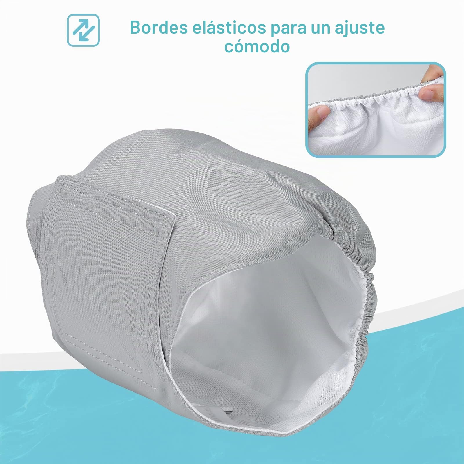 Avont 3 Piezas Pañales para Perro Macho Lavable Rutilizable L, Pañal Ajustable para Perros -Negro/Marrón/Gris