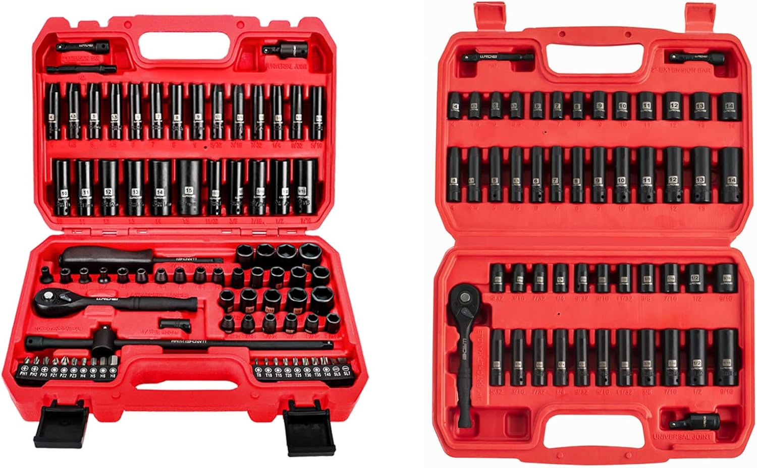 LLNDEI 83PC 1/4 inch socket set & 52 PC 1/4 socket set
