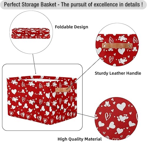 Vista 202 de Cestas de almacenamiento con asas, cubo de almacenamiento rectangular de tela rectangular plegable de juguetes para armario, estantes, lavandería, C