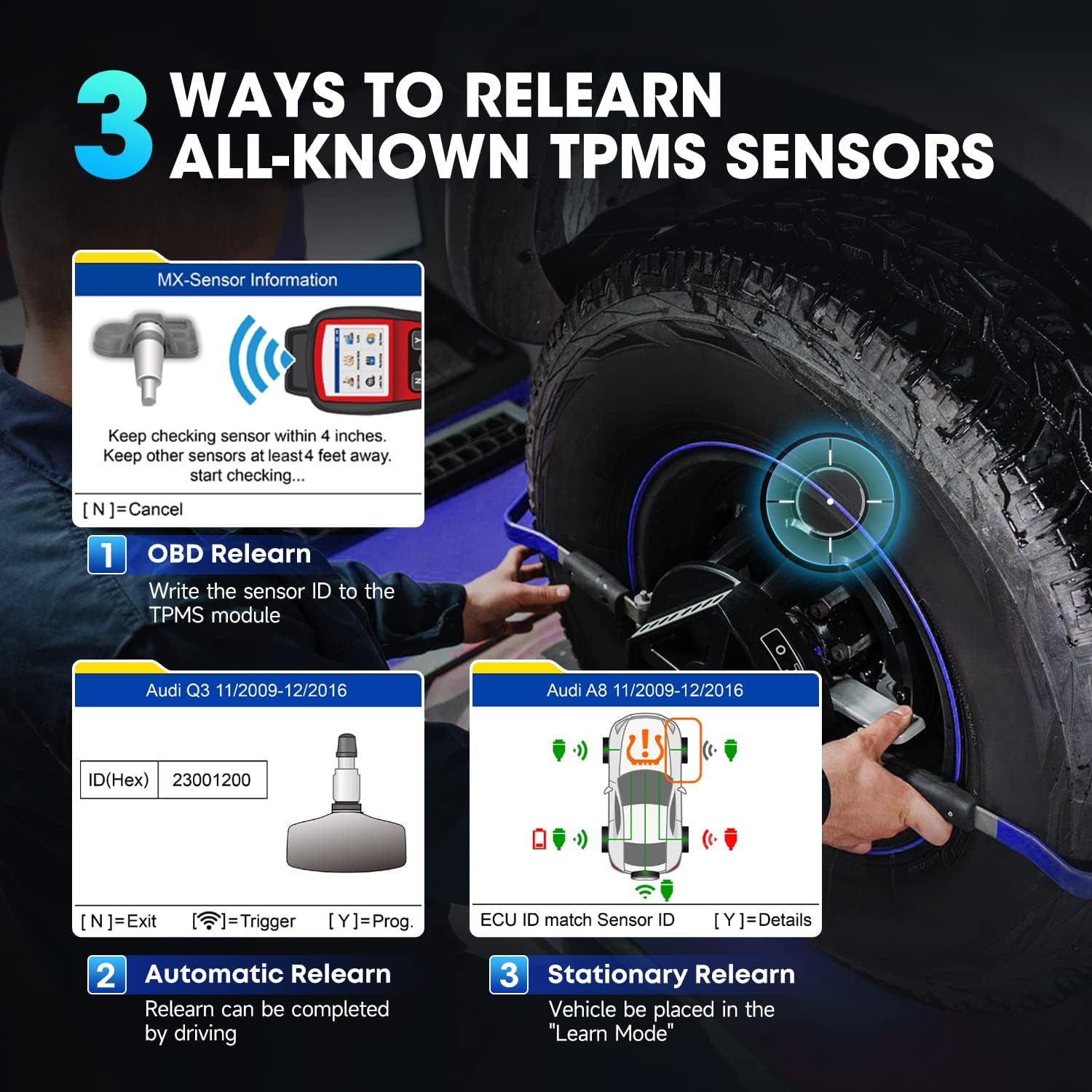 Autel MaxiTPMS TS508WF TPMS Programming Tool, 2026 Upgrade WiFi Ver. of TS508 TS501 TS408 TS601, Tire Pressure Monitor, Program MX-Sensors 315/433MHz, Relearn Activate All Sensors, TPMS Reset Diagnose