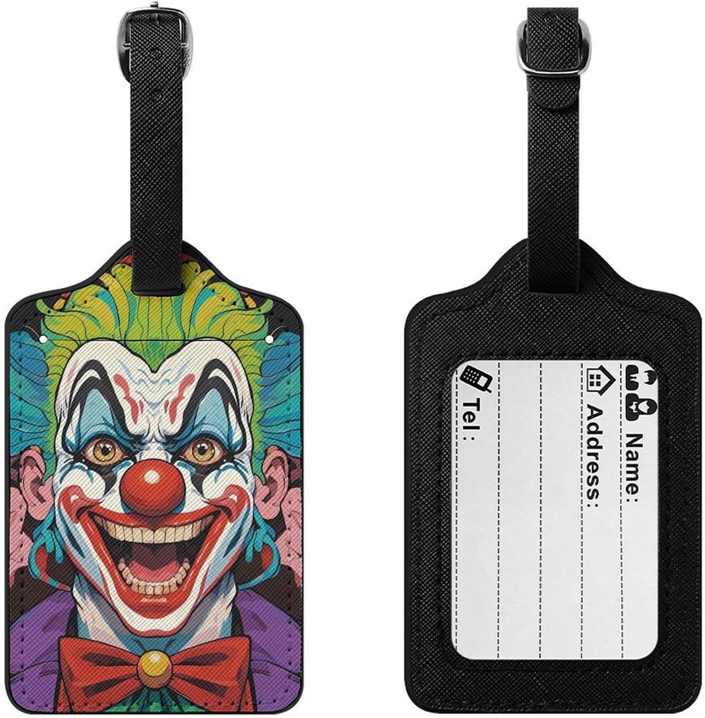 Clowns PU Leather Luggage Tags, Name Tags for Travel image 3