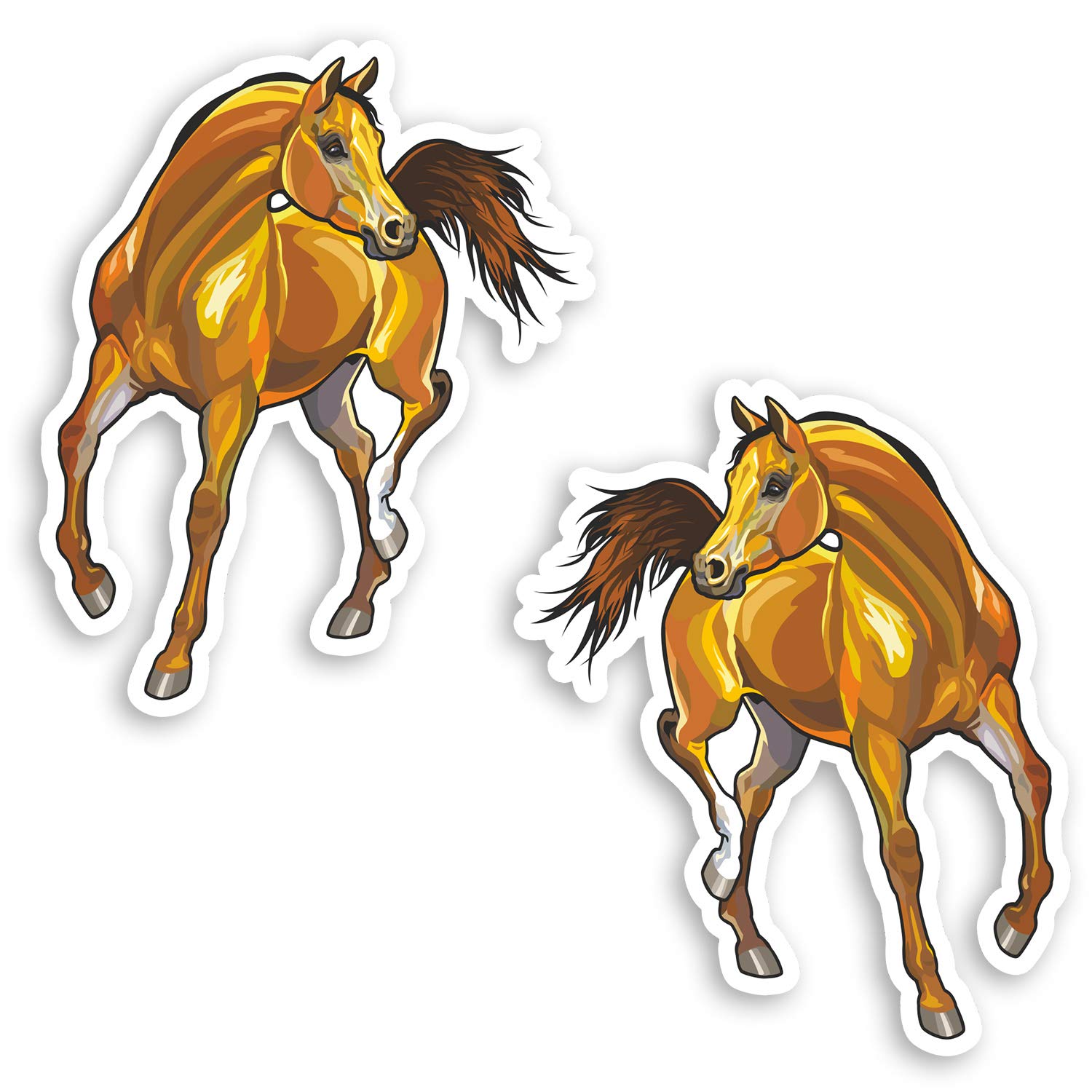 2 x 10cm Arabian Horse Vinyl Stickers - Horses Pony Animal Kids Sticker #29014