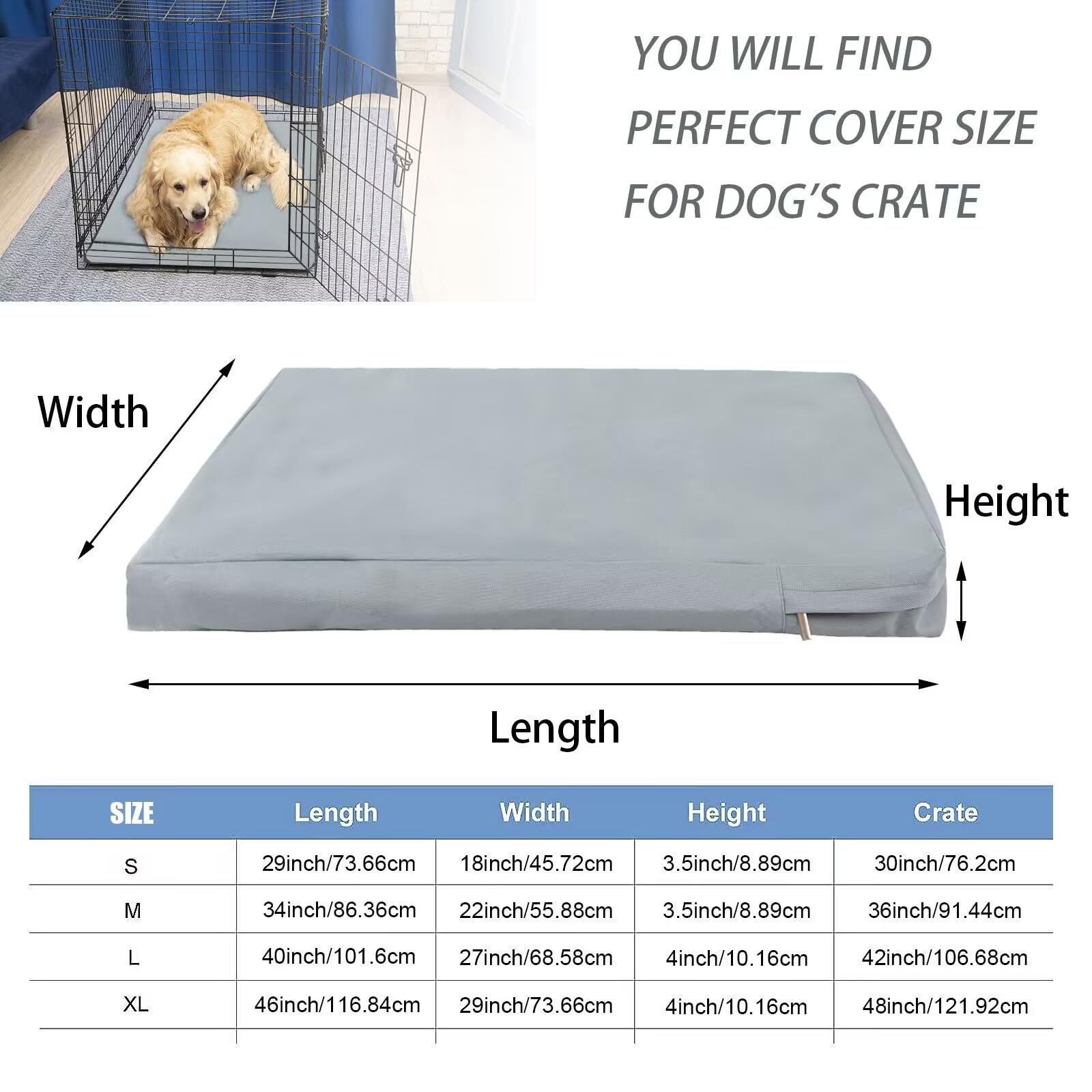 Coprisedili per Cucce, Rivestimento di Ricambio per Cani Impermeabile, Lavabile e Rimovibile con Cerniere