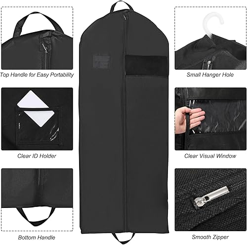 Miniatura 3 de PATIKIL Bolsa de ropa extra larga de 60 pulgadas para almacenamiento en armario y viajes, paquete de 2 bolsas impermeables con ventana transparente