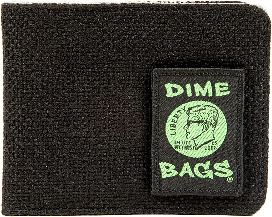 Hempster Bi-Fold Wallet, RFID-Blocking, Slim Design, 7 Compartments, Window ID Slot, Interchangeable Front Patch