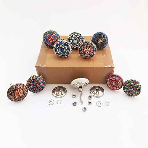 Miniatura 2 de Royal Kraft Sknob017 - Perillas de cerámica pintadas a mano vintage para armario de cocina, puerta y cajón, armario, armario (juego de 10)