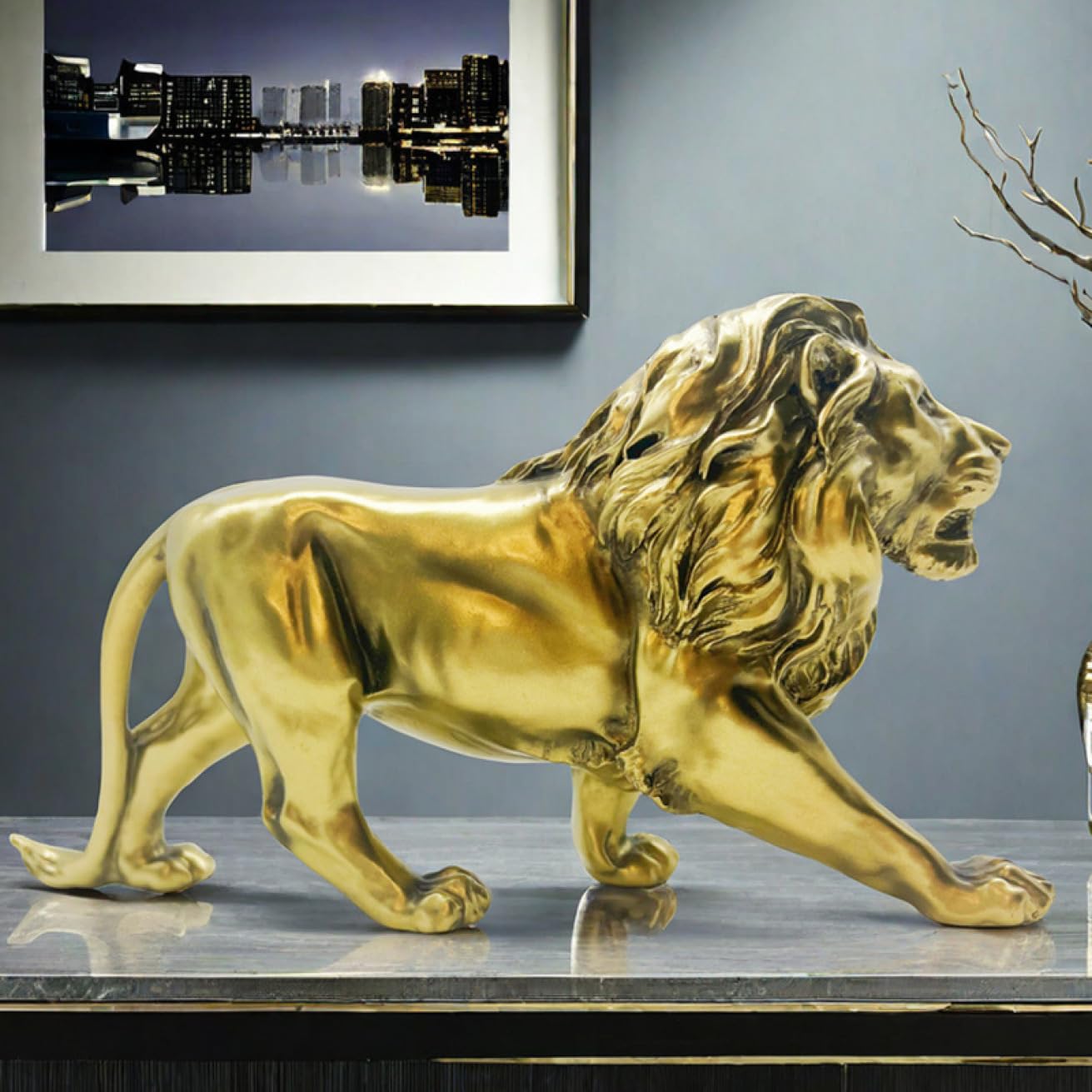 Amazon.co.jp: 獅子 置物 オブジェ おしゃれ 卓上 樹脂製