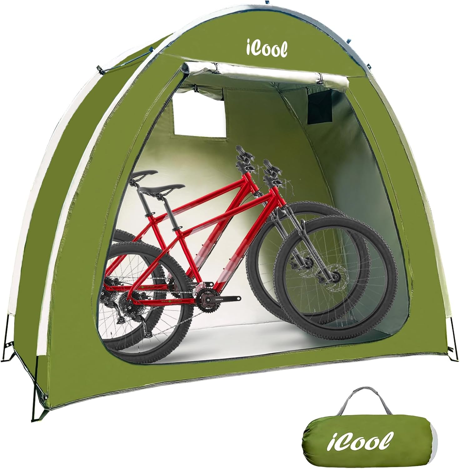 Out of doors Bike Covers Storage Shed Tent, 210D Oxford Thick Waterproof Cloth, Out of doors Aluminum Alloy Bracket Bicycle Storage shed, Neat Tent Bicycle Cowl, Storage of two Bicycles or tricycles